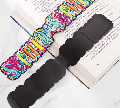 Where Every Chapter Knows Your Name - Personalized Bright Paisley Floral Doodle Magnetic Bookmark Clips Reading Birthday Gift